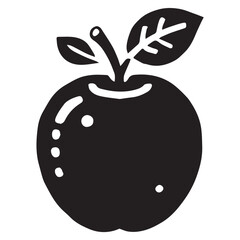 An apple black vector illustration	