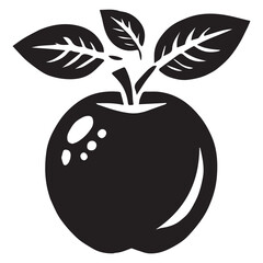 An apple black vector illustration	