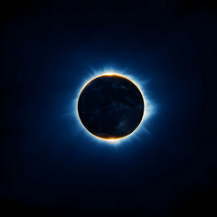 Obraz premium Total Solar Eclipse Dark Blue Night Sky
