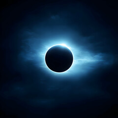 Obraz premium Total Solar Eclipse in Dark Night Sky