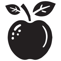 An apple black vector illustration	