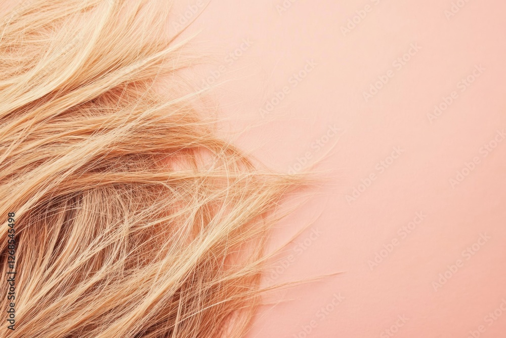 Poster Close up view of frayed hair tips showcasing split ends with space for additional text. Generative AI