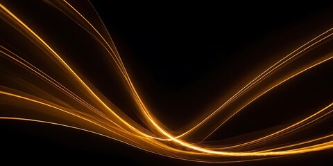 Fototapeta premium Futuristic Minimalist Abstract Wave Background with Vibrant Organic Shape Effects,Black and orange modern abstract background with yellow glowing movement and high-speed light effect,946