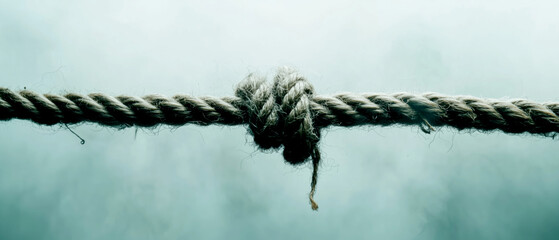 Tight knot symbolizes challenges abstract nature rope close-up perspective