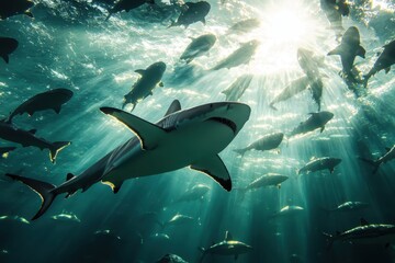 Obraz premium sharks in the sea