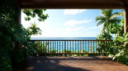 Tranquil Ocean View from a Tropical Balcony