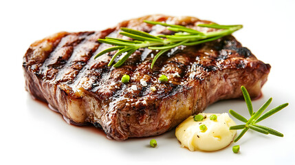 Grilled Steak with Rosemary and Mashed Butter