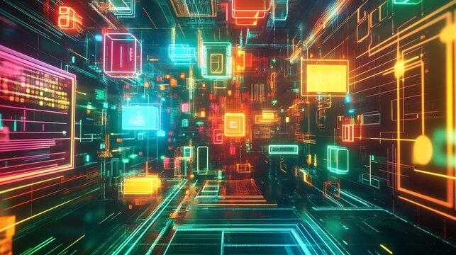 Vibrant depiction of product differentiation strategies in technology markets emphasizing unique selling points and competitive positioning