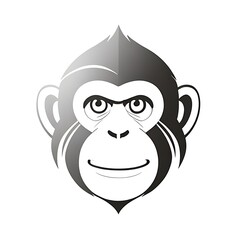 Naklejka premium A monkey's head isolated on a white background