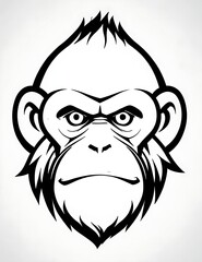 Obraz premium A monkey's head isolated on a white background