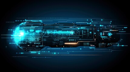 Fototapeta premium Futuristic Technology Capsule High-Speed Data Transfer and Digital Innovation