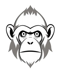 Obraz premium Vector graphic of a monkey head, illustrating its vibrant expression and notable facial attributes.
