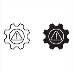 thin line failure icon set with broken operational process. concept of repair or maintenance symbol. vector illustration on white background

