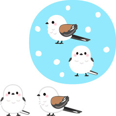 シマエナガのデフォルメイラスト