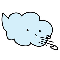 Obraz premium かわいい顔の雲と風