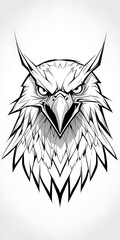 Obraz premium black and whit eagle head vector illustration