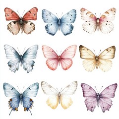 Delicate Pastel Butterfly a Captivating Collection of Vibrant and Ethereal Winged Creatures
