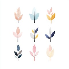 Minimalist Pastel Colored Arrow Icons for Sleek Graphic Design and Modern Aesthetic