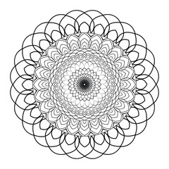 Abstract spiral mandala in black and white for your medium content creative work book.