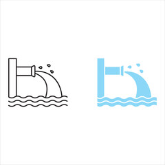 Obraz premium Waste water icon set. outlined and solid filled versions. 