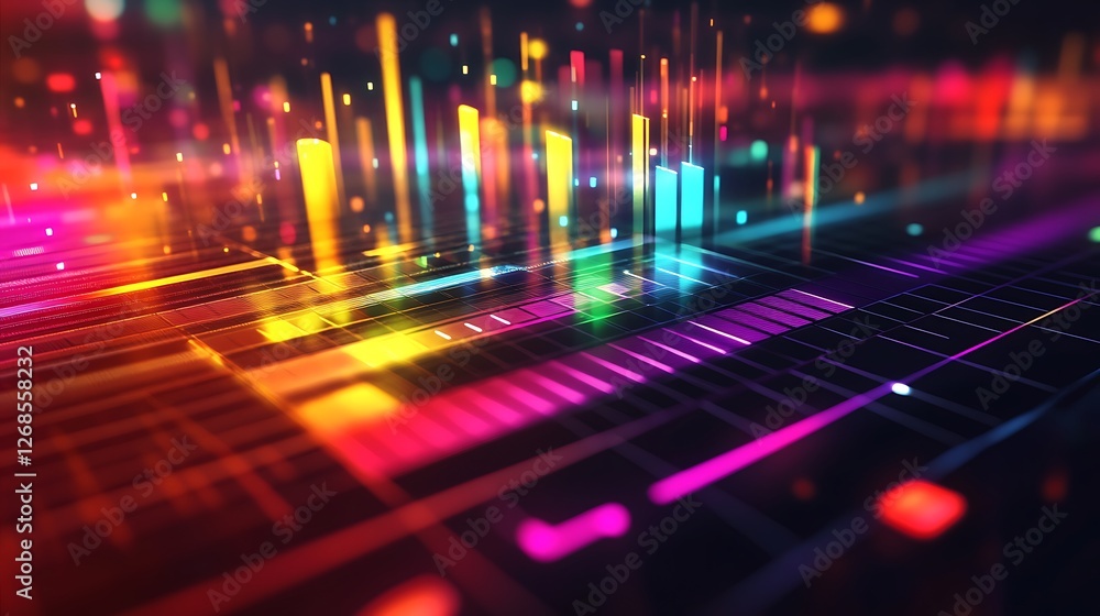 Aufkleber abstract colorful digital data visualization