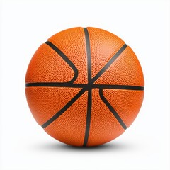 Fototapeta premium Realistic basketball on white background isolated with transparent shadow for sports and recreation concept