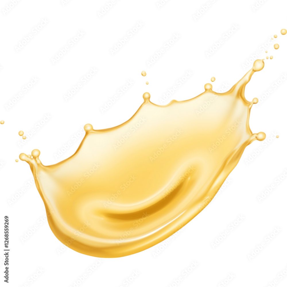 Poster golden liquid splash creating dynamic and vibrant visual effect