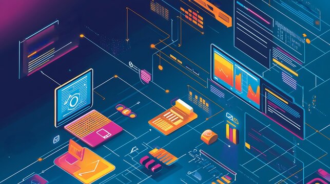 Vibrant schematic of sales enablement strategies highlighting key tools training modules and performance analytics