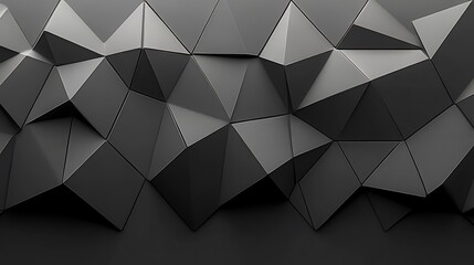 Fototapeta premium Abstract Dark Gray Geometric Low Poly Wall Texture. AI Generated