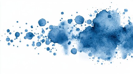 Obraz premium Vibrant blue watercolor paint splashes in various shades creating an artistic abstract background