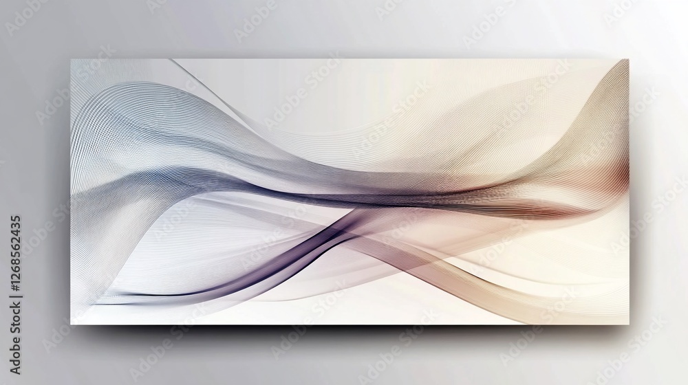 Poster abstract wave pattern with elegant lines and a gradient color scheme