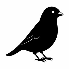 Minimalist Black Canary Silhouette Vector