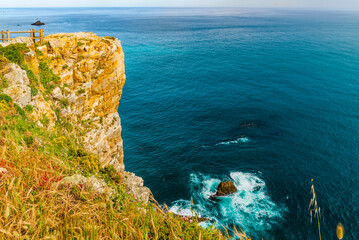 Cape Penas is the northernmost cape in the Principality of Asturias, Spain, Europe