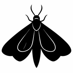 Minimalist Black Moth Silhouette Vector