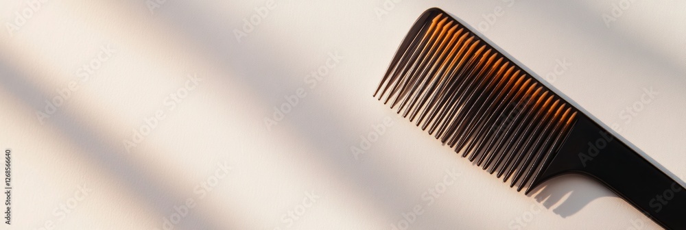 Leinwandbilder Comb resting on a flat surface with soft light creating shadows in a calm setting. Generative AI