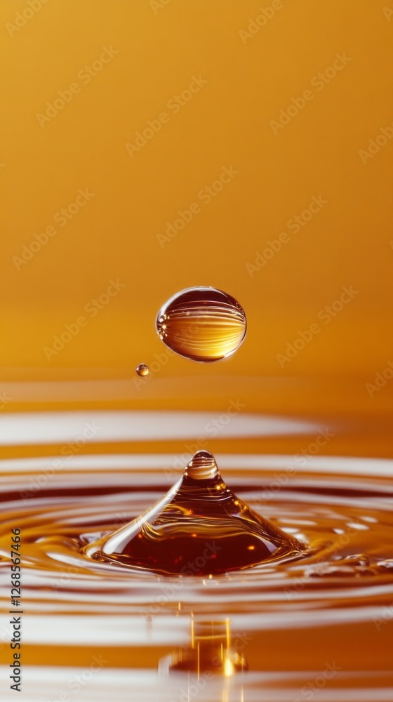 Poster water droplets gracefully hover above a smooth, reflective surface, creating mesmerizing ripples. th