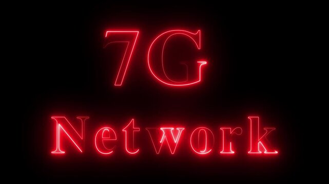 7G High speed network communication technology animation on black background