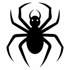 Minimalist Black Spider Silhouette Vector
