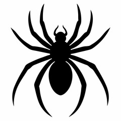 Minimalist Black Spider Silhouette Vector