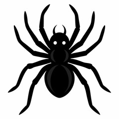 Minimalist Black Spider Silhouette Vector
