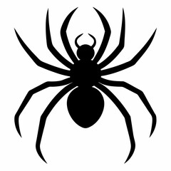 Minimalist Black Spider Silhouette Vector