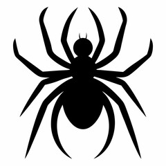 Minimalist Black Spider Silhouette Vector