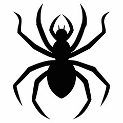 Minimalist Black Spider Silhouette Vector