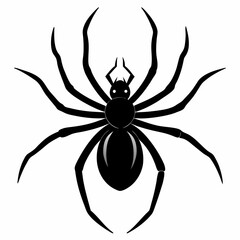 Minimalist Black Spider Silhouette Vector