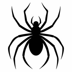 Minimalist Black Spider Silhouette Vector
