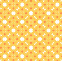 Fototapeta premium An editable seamless pattern featuring delicate orange and yellow pastel flowers, ideal for stickers, prints, mockups, and wall decals, exuding a warm, inviting feel.