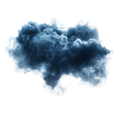 Dark storm cloud, white isolate background