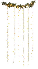 Decorative string lights on a white background