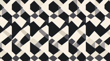 Abstract geometric pattern with black and beige shapes.