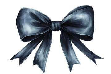Naklejka premium Elegant black bow, white isolate background